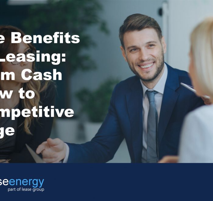three people talking to illustrate discussing the benefits of leasing
